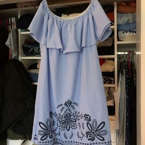 Striped off the shoulder dress